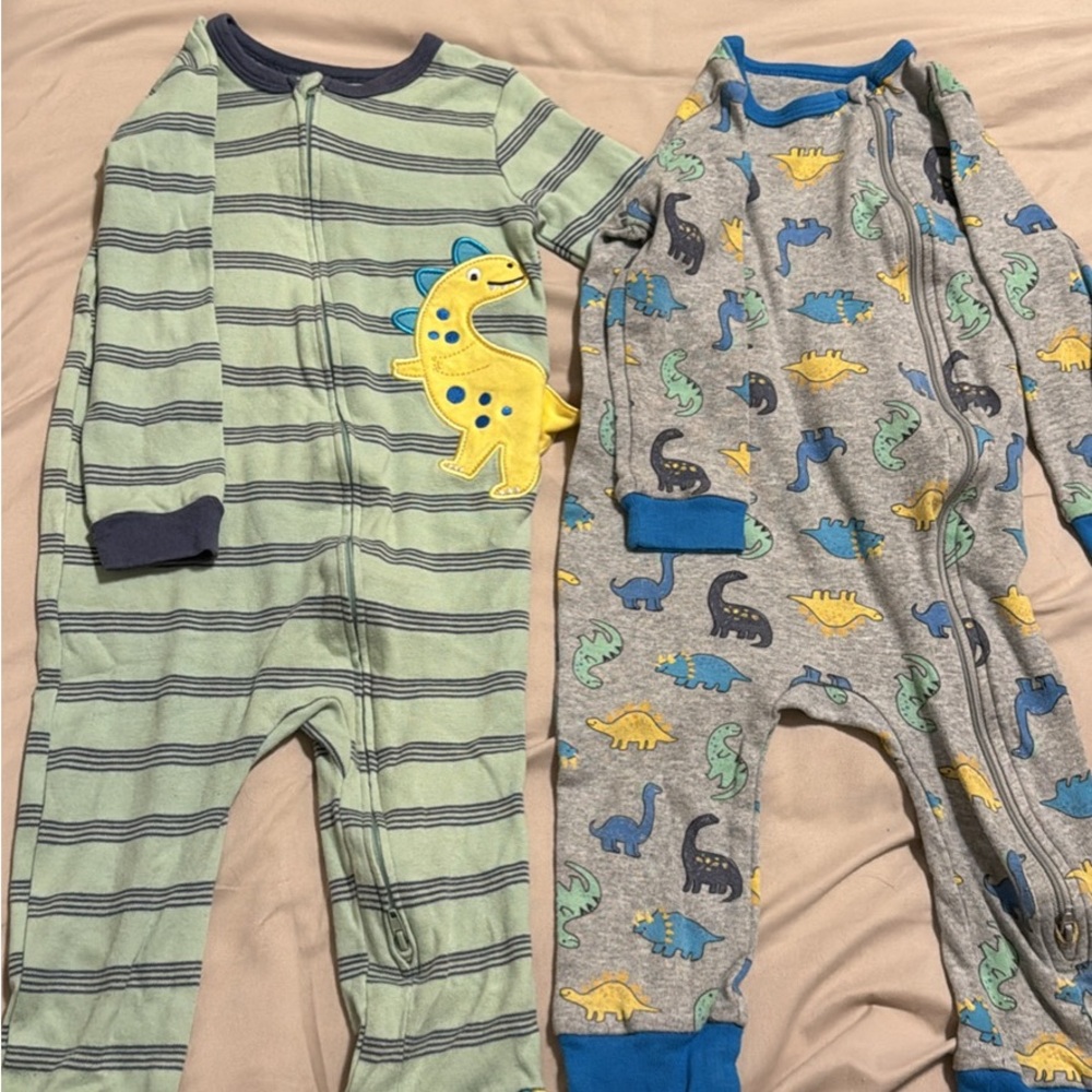 Koala Kids Gray and Blue Dinosaur Onesie
